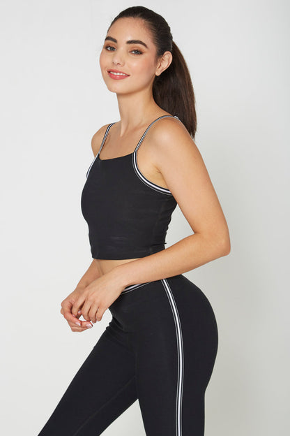 Bias Stripe Sculpting Crop Top Made in USA