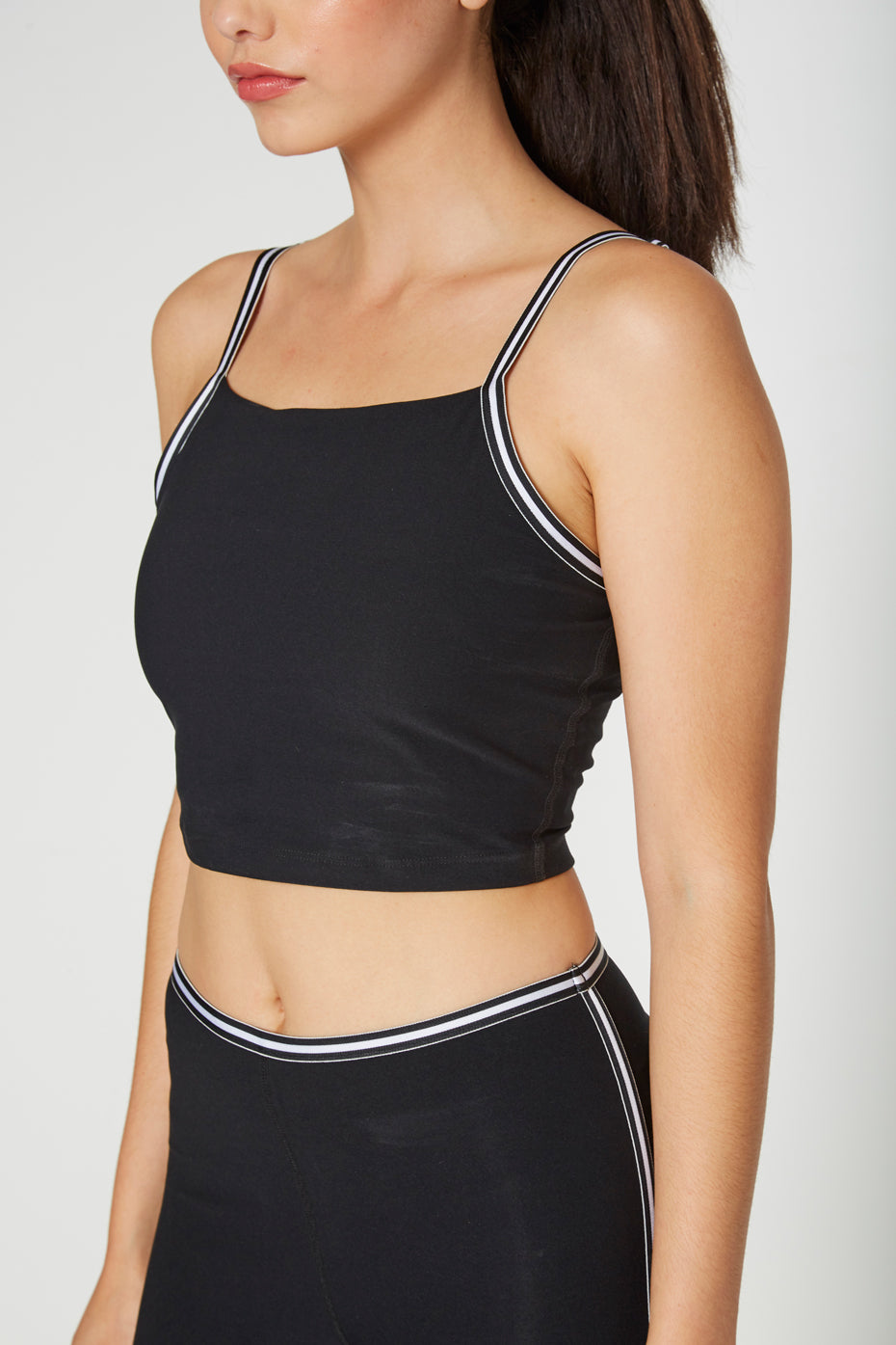 Bias Stripe Sculpting Crop Top Made in USA