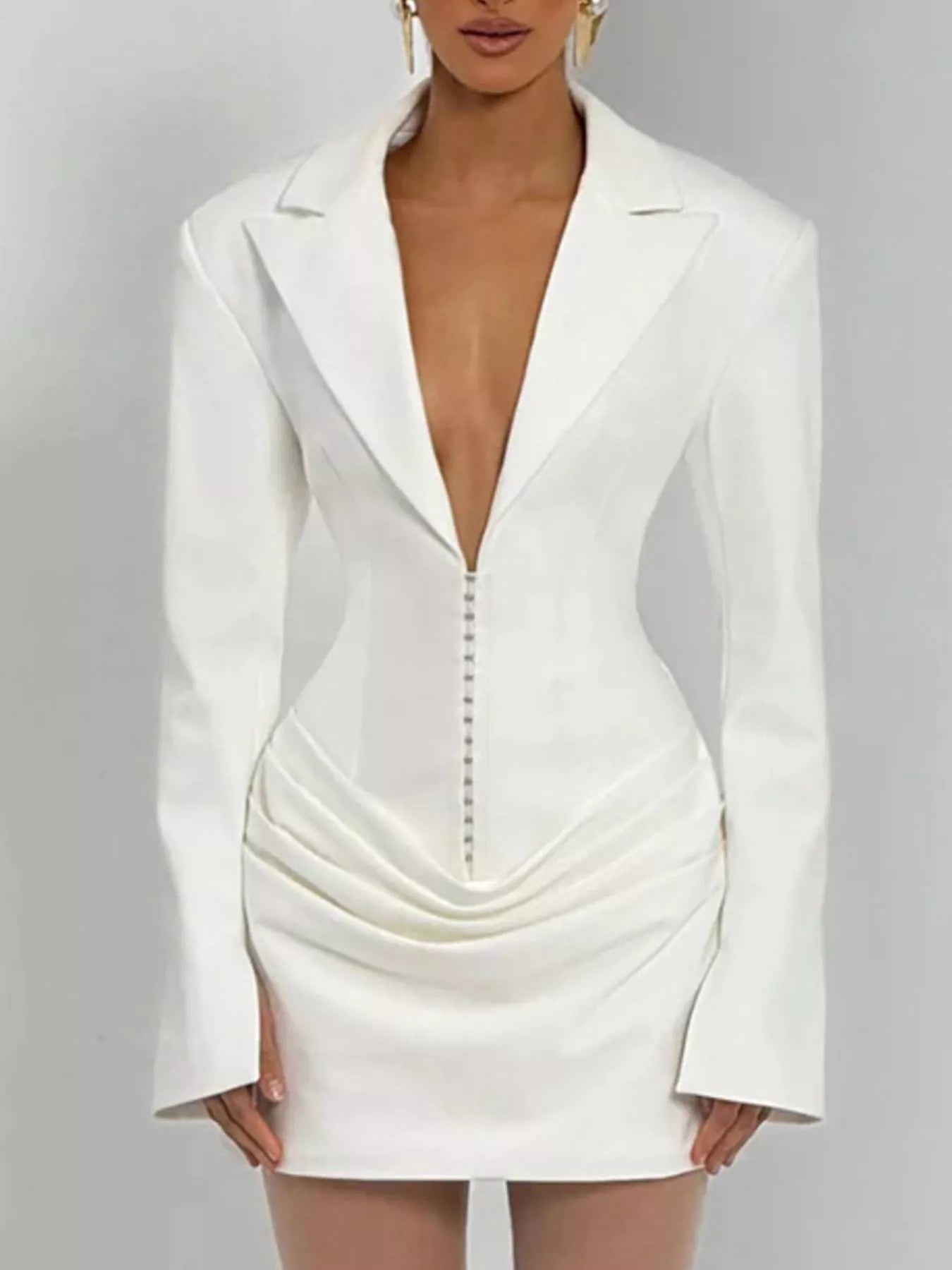 Blazer-Style Long Sleeve Mini Dress