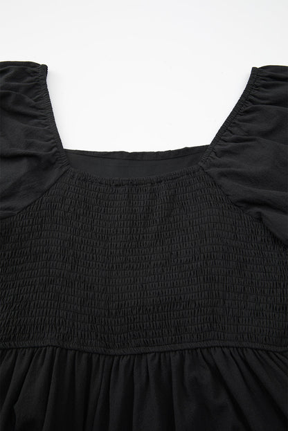 Malaysia Ruched Puff Sleeve Romper