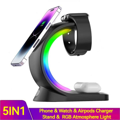 4-in-1 Magnetic Wireless Charger with RGB Light