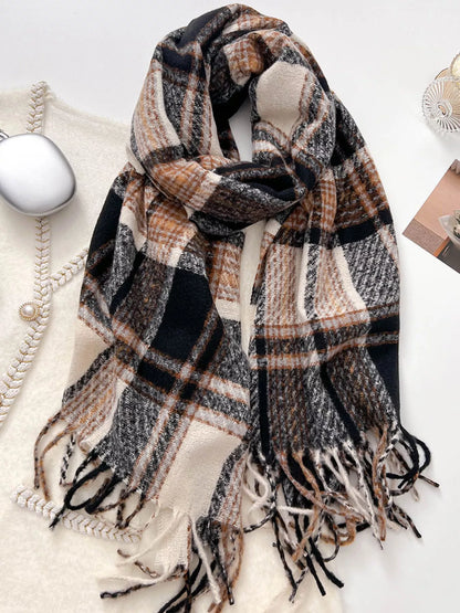 Warm Plaid Winter Scarf