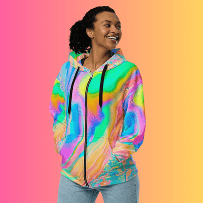 Eco-Conscious Unisex Zip Hoodie - Ideal for Music Festivals