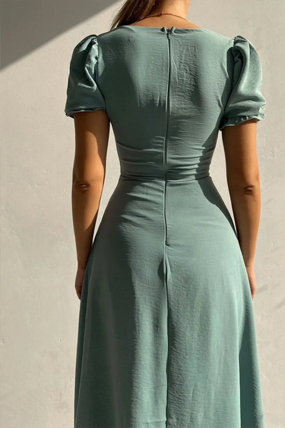 Sweetheart Neck Short Sleeve Dress