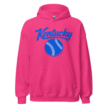 Blue Kentucky Script Softball Hoodie | Classic Pullover Sweatshirt