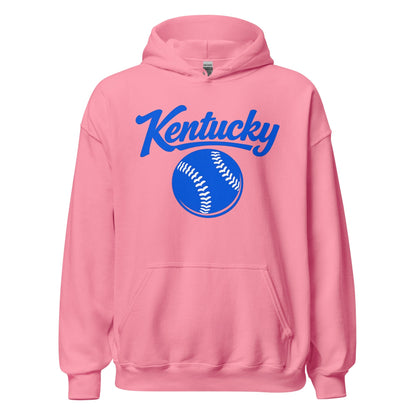 Blue Kentucky Script Softball Hoodie | Classic Pullover Sweatshirt