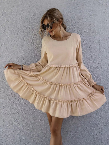 Ruffle Tiered Long Sleeve Mini Dress