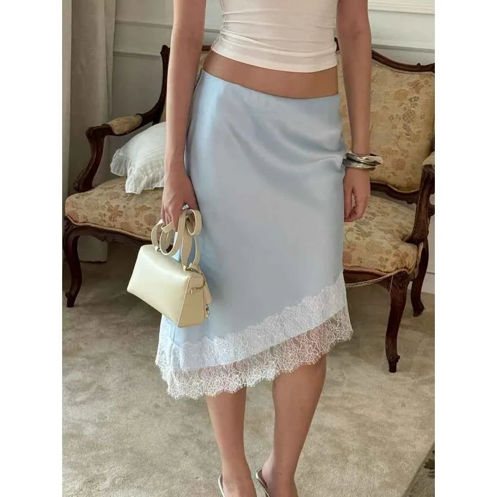 Falda Midi de Verano para Mujer, Falda Vintage de Cintura...