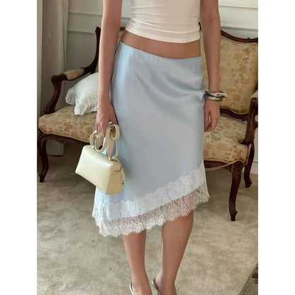 Falda Midi de Verano para Mujer, Falda Vintage de Cintura...