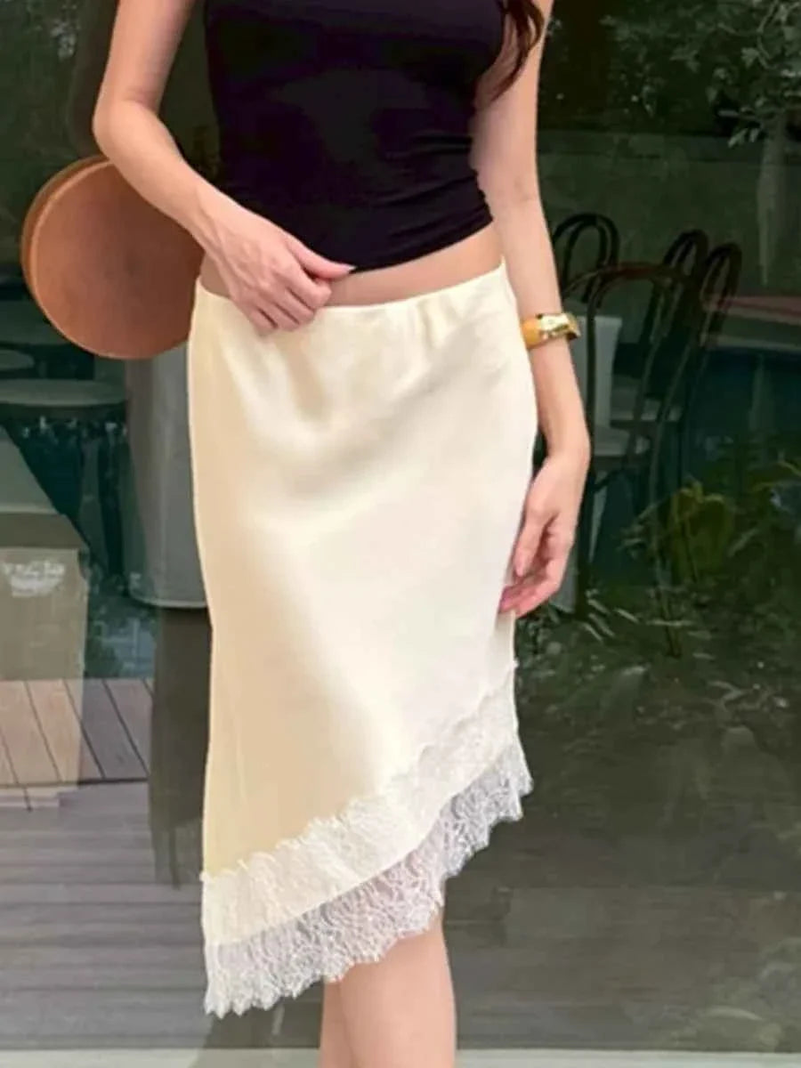 Falda Midi de Verano para Mujer, Falda Vintage de Cintura...