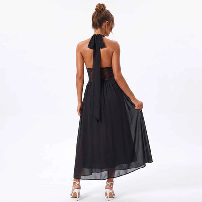 Vestido Halter Largo para Mujer, Elegante, Sin Mangas, co...