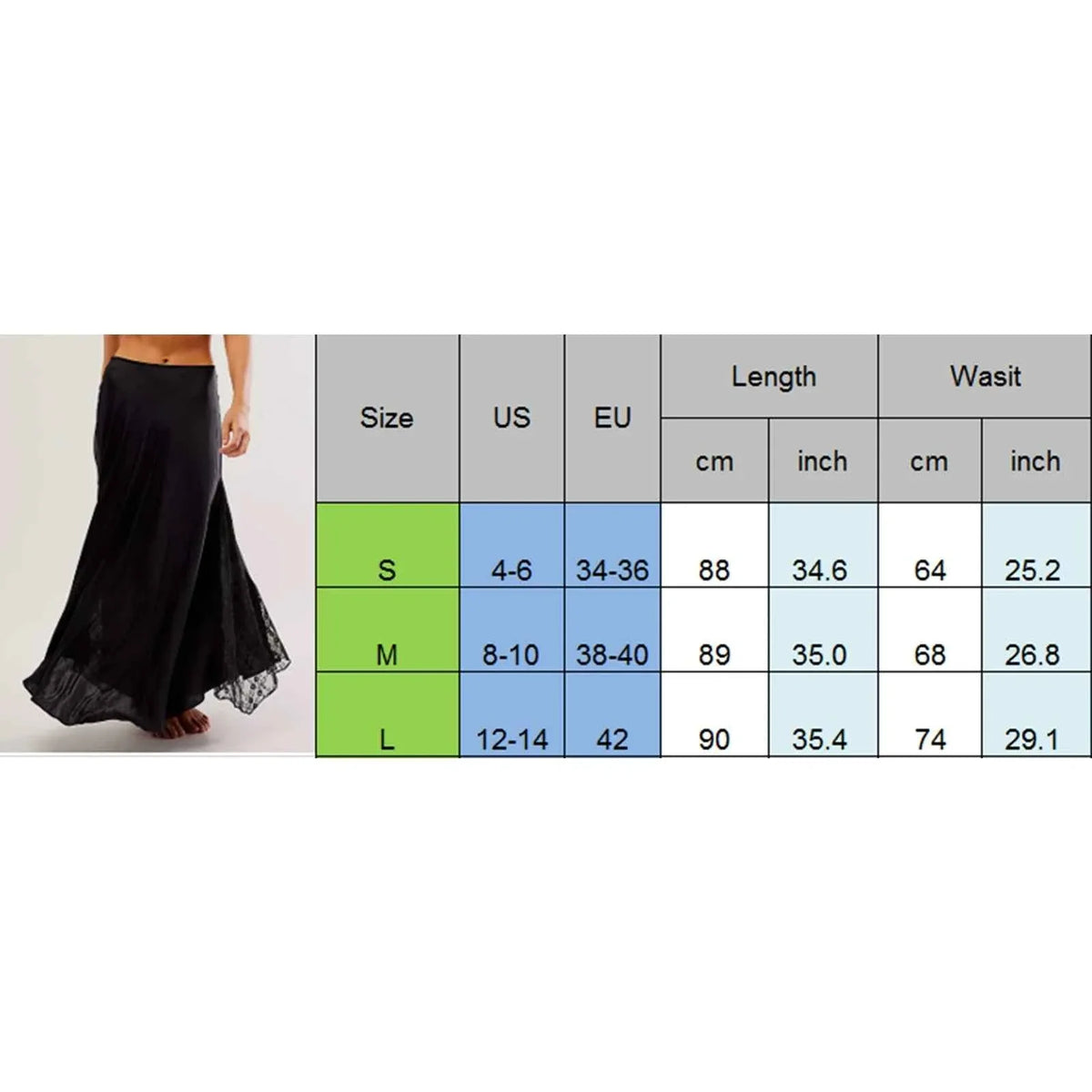 Faldas largas lisas para mujer, faldas elegantes de cintu...