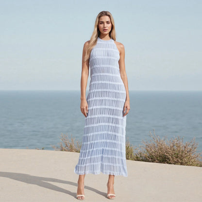 Vestido de cóctel fruncido elegante para mujer, vestido l...