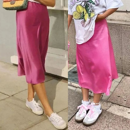 Faldas de cintura alta para Mujer, falda larga Vintage de...