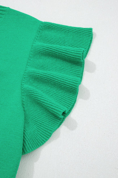Alexis Ruffle Short Sleeve Sweater