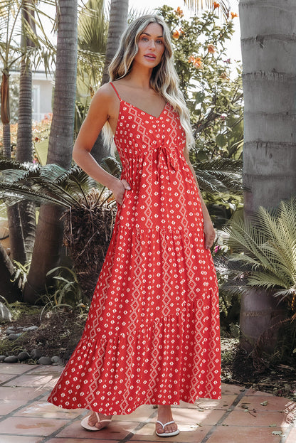 Nevaeh Straps Drawstring Maxi Dress