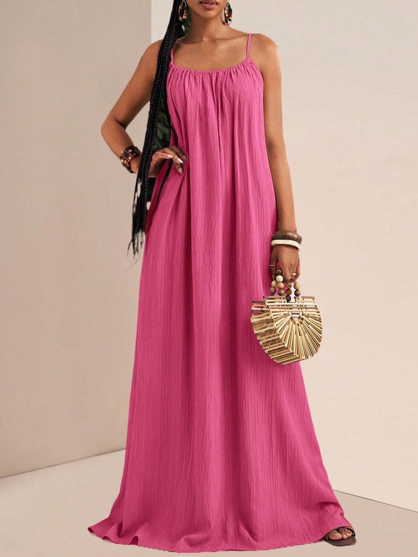 Spaghetti Strap Flowy Maxi Dress