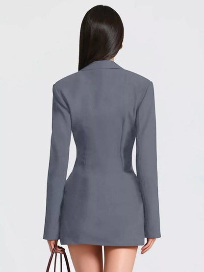 Blazer-Style Long Sleeve Mini Dress