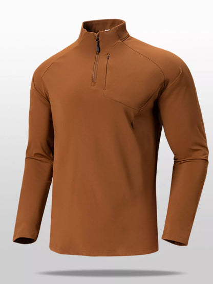 Men's Lightweight Long Sleeve Active T-Shirt with Zipper