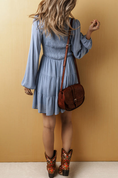 Aadhya Smocked Tiered Mini Dress