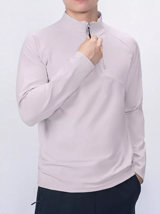 Men's Lightweight Long Sleeve Active T-Shirt with Zipper