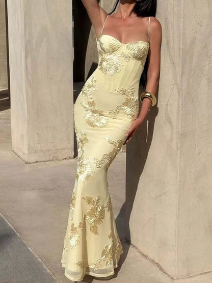 Sweetheart Neck Spaghetti Strap Maxi Dress