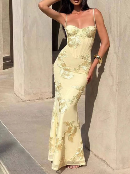 Sweetheart Neck Spaghetti Strap Maxi Dress