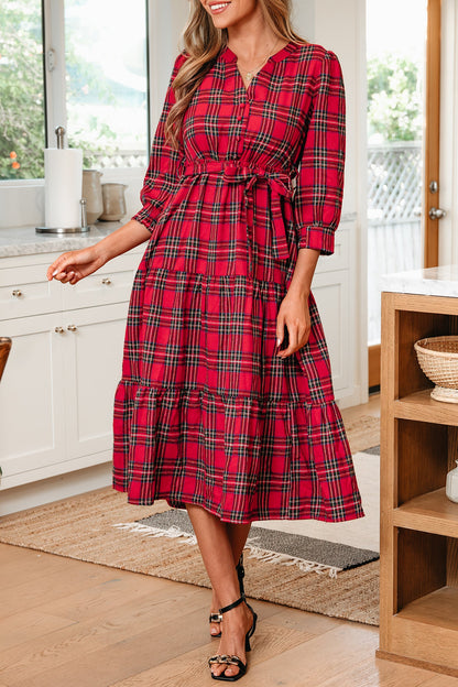 Della Ruffle Hem Long Dress