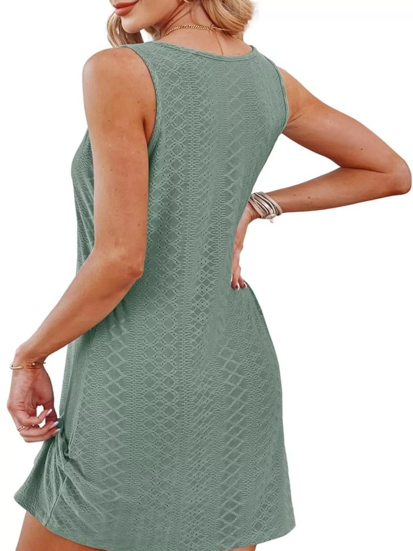 Sleeveless Knotted Hem Tank Dress