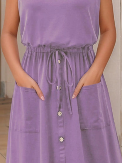 Round Neck Sleeveless Tank Dress