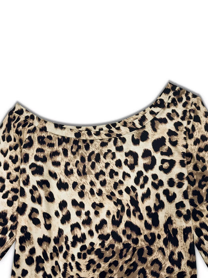 Leopard Print One-Shoulder Top and Pants Set