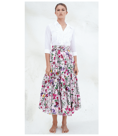 Aster Skirt Light Nude Midi Skirt