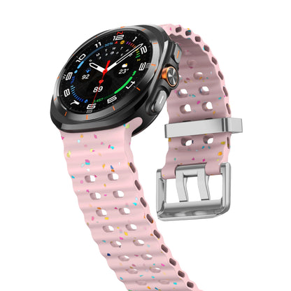 Ocean Silicone Samsung Galaxy 7 Ultra Watch Band Silver Buckle 47MM