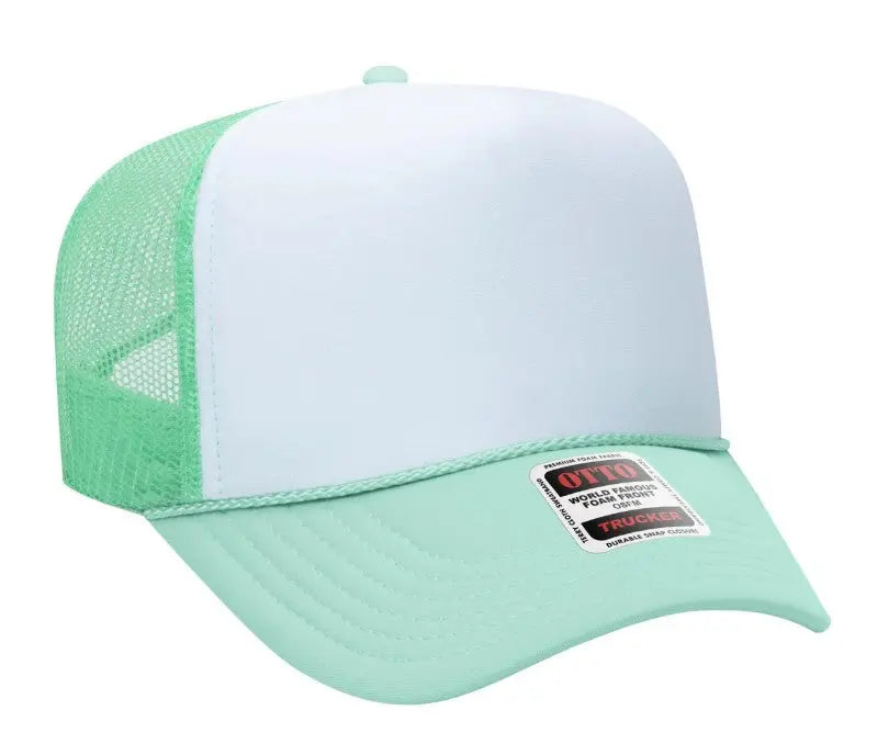 Mama Blue Checkered Bow Adult Otto Foam Trucker Hat