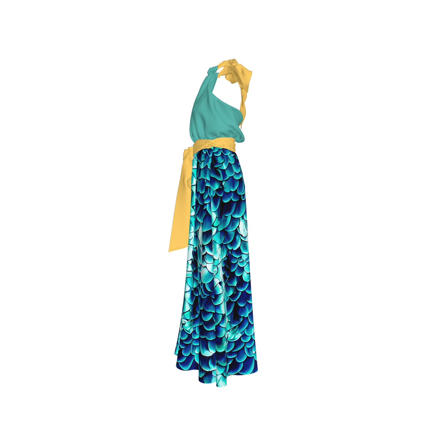 Sea Baby Backless Womens Halter Maxi Dress