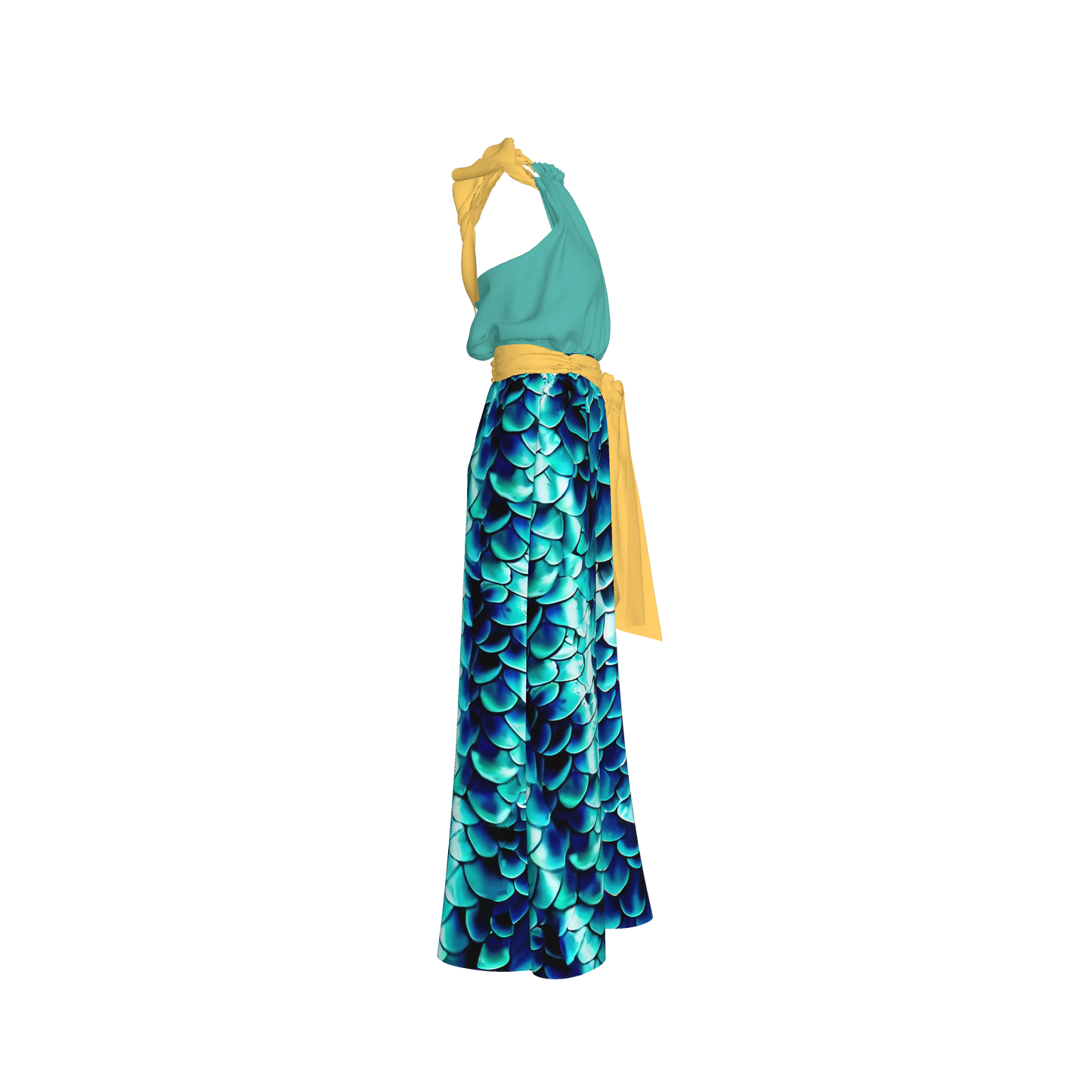Sea Baby Backless Womens Halter Maxi Dress