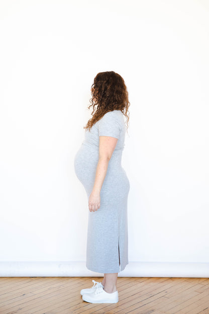 Everyday Breastfeeding Dress - Heather Gray